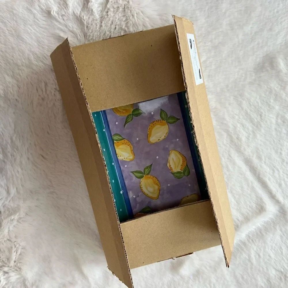 NEW Essex Collection Ceramic Rectangular Serving Tray Fruit Punch Lemon Design - Picture 5 of 8